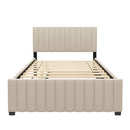 Elegant Upholstered Platform Bed With Twin Size Trundle