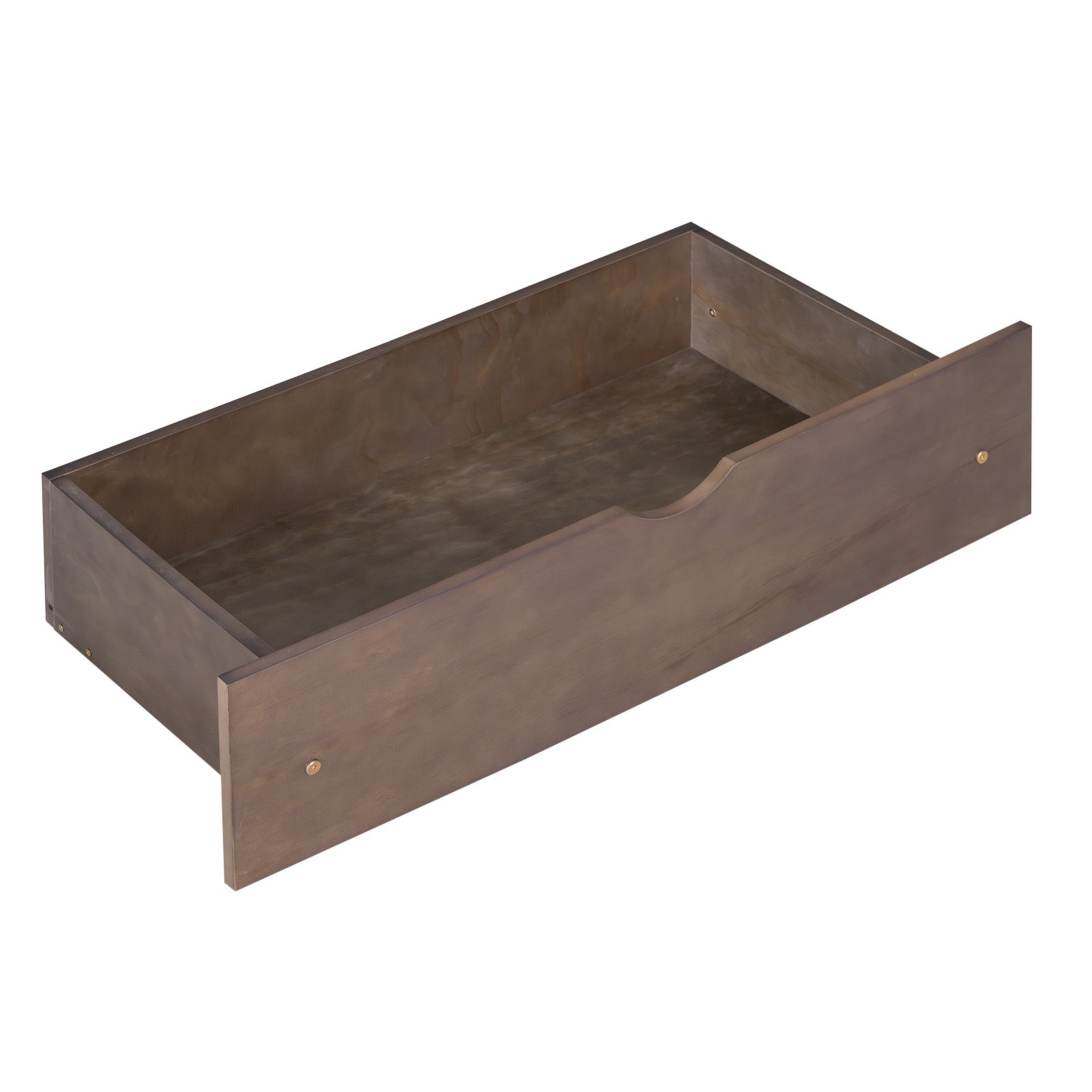 Twin Size Wood Platform Bed with House-shaped Storage Headboard and 2 Drawers, Walnut - Atlantic Fine Furniture Melbourne FL