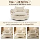 360° Swivel Accent Barrel Chair With Dual Layer Cushion And 3 Removable Pillows