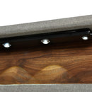 Queen size Upholstered Platform Bed with Storage Headboard, Sensor Light and a set of Sockets and USB Ports, Linen Fabric, Gray