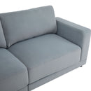 Modern Square Arm Sofa With Soft Fabric Upholstery, Deep Cushions
