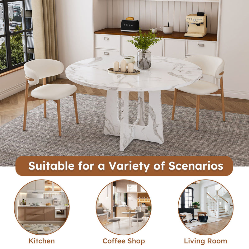 Round Dining Table For 4 - White