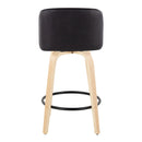 Toriano - Contemporary Modern Fixed Height Counter Stool Swivel With Round Footrest (Set of 2)