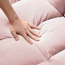 Modern Velvet Convertible Loveseat Futon Sofa With Pullout Bed, Reclining Backrest