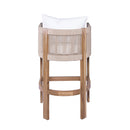 Modern Matera Barstool (Set of 2) With Wraparound Back And Rope - Teak / Beige