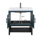 Modern Freestanding Bathroom Vanity With Ceramic Sink, Hot And Cold Faucet, Storage Cabinet & Open Shelf