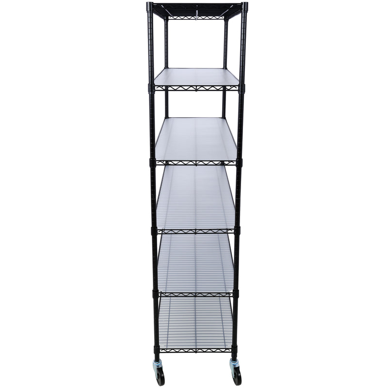 6 Tier 6000Lbs Capacity Nsf Metal Shelf Wire Shelving Unit, Heavy Duty Adjustable Storage Rack With Wheels & Shelf Liners For Commercial Grade Utility Steel Storage Rack