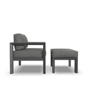 Grayton - Chair, Ottoman - Dark Gray