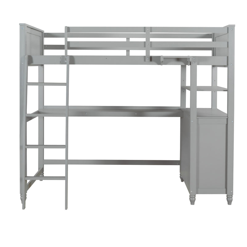 Loft Bed With Drawers With Desk And Shelves