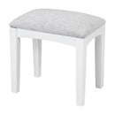 Elegant Makeup Vanity Desk With Adjustable Mirror And Storage And Construction - White