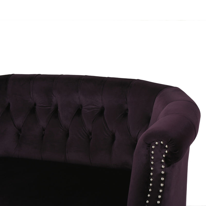 Antique Chesterfield Style Loveseat With Button Tufting