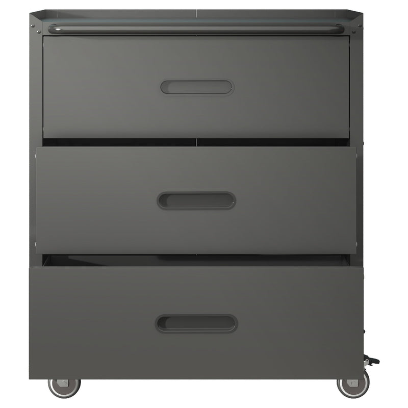 Heavy Duty Metal Storage Cabinet With Wheels 3 Drawer Tool Cabinet For Garage, Office, And Home Organizer Solutions