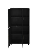 4 Door Cabinet with 4 Shelves with 4 Adjustable Inner Shelves, Storage Cabinet