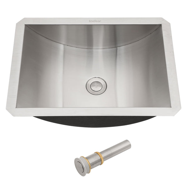 Undermount Bathroom Sink With Pop Up Drain, Durable Material, Easy Clean Nano Finish - Brushed Nickel