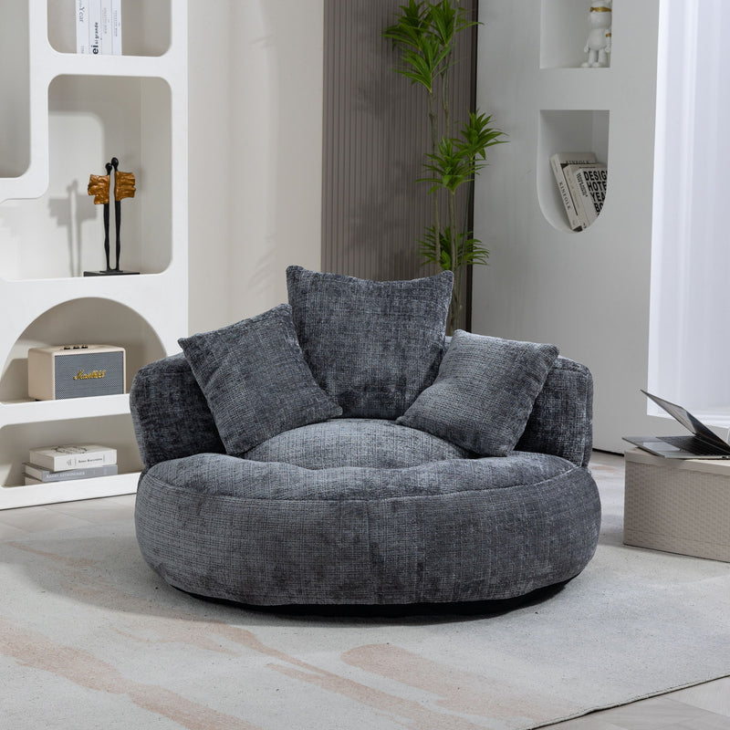 Lazy Sofa High Back Bean Bag Chair Couch With 3 Pillows
