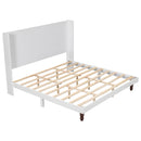King Size, Stylish High Headboard Bed, High Quality - White