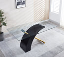 Stylish Dining Room Table, Luxury Glass Top Dining Table, Modern Design For Your House - Black