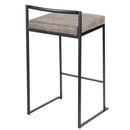 Fuji - Contemporary Stackable Counter Stool (Set of 2) - Black / Stone