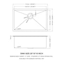 28" Undermount Kitchen Sink 16 Gauge 10" Deep Single Bowl - Gunmetal Black