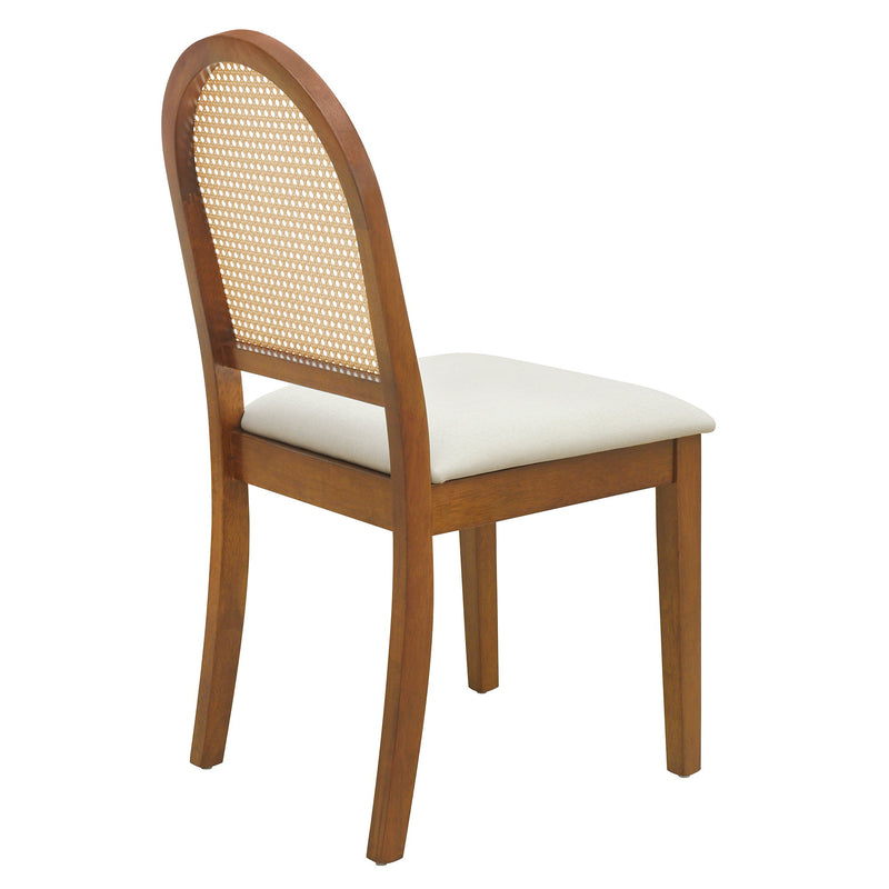 Modern Double Pedestal 6 Piece Dining Table Set, 4 Upholstered Rattan Back Dining Chairs And Bench