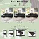 L Shaped Convertible Sectional Sofa 4 Seat Tufted Couch Set With Two Tone Adjust Legs Cloud Movable Ottoman