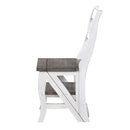 Solid Wood Foldable Ladderchair Dual Purpose Stepladders Step Display Stand Flower Stand Forhome, Library, Kitchen - Antique White / Sandstone