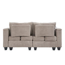 Convertible Chaise Lounge Sofa Chair With USB Ports, Cup Holders, Phone Holder And Storage
