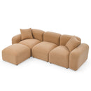 L-Shape Modular Sectional Sofa, DIY Combination,Teddy Fabric,Camel
