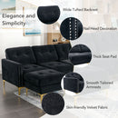 Modern L - Shape Convertible Sectional Sofa With Movable Ottoman