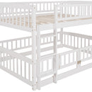 Low Bunk Bed With Slide, Fence And Ladder