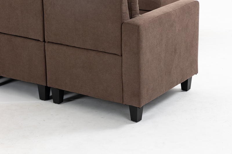 Modular Sectional Sofa Assemble Modular Sectional Sofas Bundle Set Cushions, Easy to Assemble Left & Right Arm Chair,Corner Chair, Ottomans Table