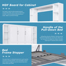 Queen Murphy Bed With Storage Cabinet - White