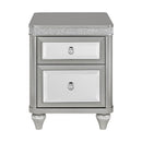Avril - Chairside Table With Power/USB - Silver