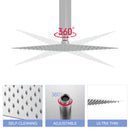 Modern 10" Square Rainfall Shower Head & Stainless Steel Wall Or Ceiling Mount Luxury Spa Shower Panel