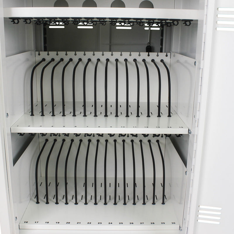 Mobile Charging Cart And Cabinet For Tablets Laptops 30 Device With Combination Lock