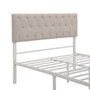 Full Size Storage Bed Metal Platform Bed with a Big Drawer - Beige