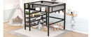 Loft Bed With 4 Tier Shelves And Storage