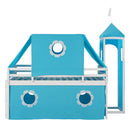 Loft Bed With Slide Tent And Tower Fun Playhouse Design