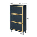 Modern Rattan 3 Door Shoe Rack Cabinet For Entryway