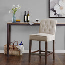 Tufted Counter Stool With Button Tufted Back - Tan