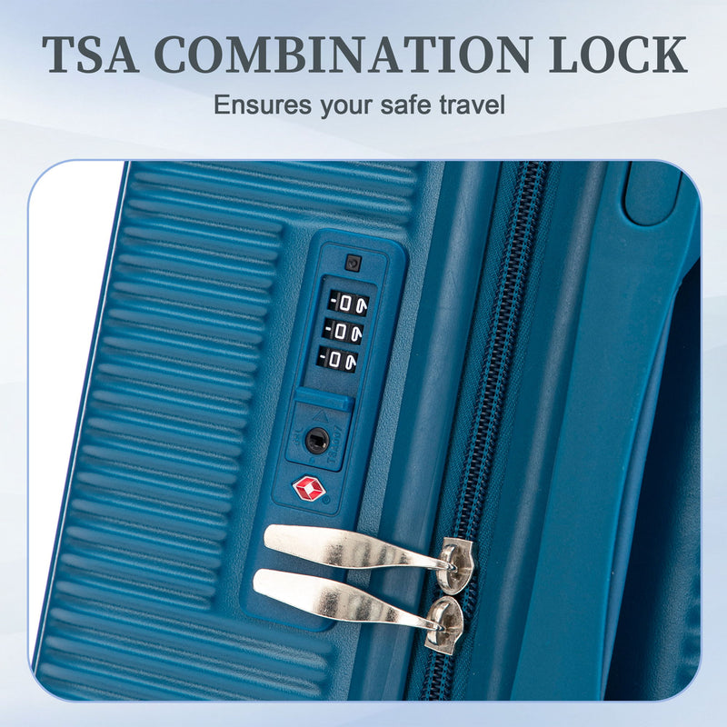 20" / 24" / 28" 3 Pieces / Set Spinner Wheel Luggage, Carry On Suitcase, Matching Color, TSA Combination Lock
