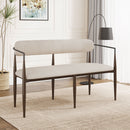 Modern Upholstered Loveseat Settee With Iron Frame