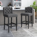 Vienna - Contemporary Fabric Tufted Wingback Counter Stools (Set of 2)