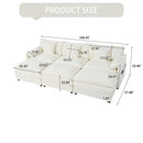 Modern Comfy Deep Seat Modular Sectional Sofa Cloud Couch With Ottoman