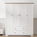 4 Door Wardrobe Armoire With 2 Drawers