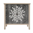 2 Door Carved Storage Cabinet With Adjustable Shelf, Accent Furniture