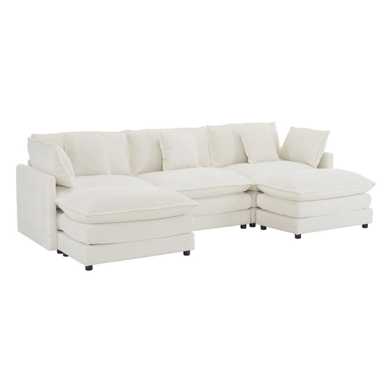 Modern Modular Sectional Sofa With Side Storage Pockets For Living Room