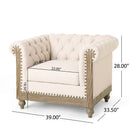 Fabric Upholstered Club Chair With Scrolled Tuxedo Arms