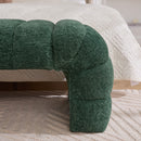 Modern Upholstered Armless Bed Bench With Channel Tufted Design