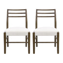 Farmhouse Style Dining Chair Set With Ladder Back Design